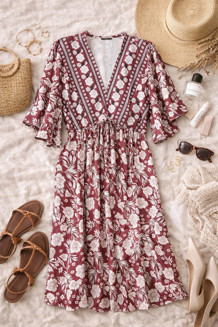 NWT BloomChic Women's Floral Boho Dress Flutter Sleeve Cottagecore Size 22 (3X)